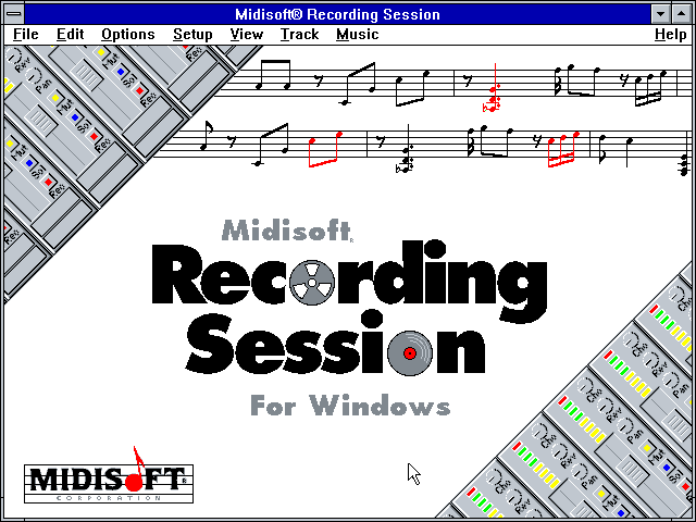Midisoft Recording Session 1.07 for Windows - Splash